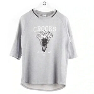 Vintage Crooks & Castles T-Shirt Crools F.W.U Print Gray Sz L